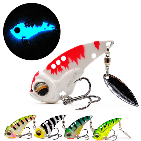 THETIME Brand MZ55 Metal Vib Blade Glow Cicada Lure 55mm 13g Sinking Tail Spinner Baits Bibe For Bass Pike Perch Fishing ► Photo 1/6