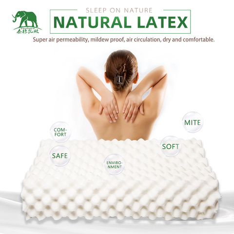Thailand Pure Natural Latex Pillow Remedial Neck Protect Vertebrae Health Care Orthopedic Pillow  Natural Children latex pillow ► Photo 1/5