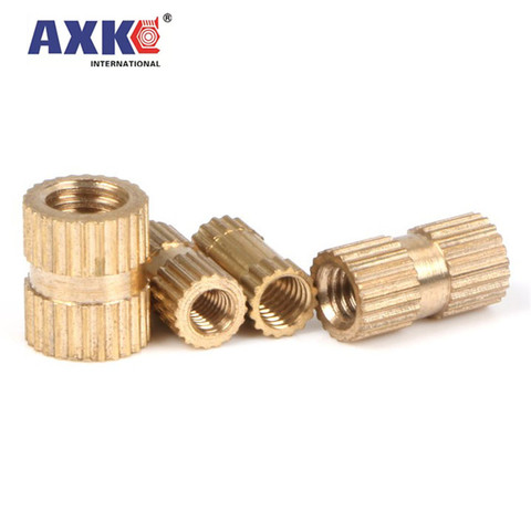 5/25X M2 M2.5 M3 M4 M5 M6 M8 M10 Solid Brass Pure Copper Metric Thread Injection Molding Knurl Insert Nut Nutsert Embedded Nut ► Photo 1/6