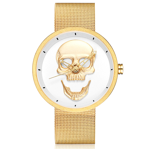 Men Women Skull Watch Quartz Stainless Steel Couple Wristwatch Ladies Reloj Engraved Male Female Clock Relogio Masculino Mexico ► Photo 1/6