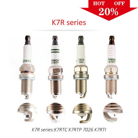 4pcs/6pcs China original spark plugs TORCH K7R series K7RTC/K7RTIP/K7RTI/7026/FR7DP-DEG ► Photo 1/6