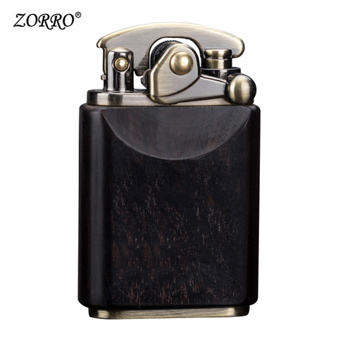 Lighter Creative Old Sandalwood Retro Nine-door Personality Rocker Kerosene Lighter Men Send Boys ► Photo 1/5