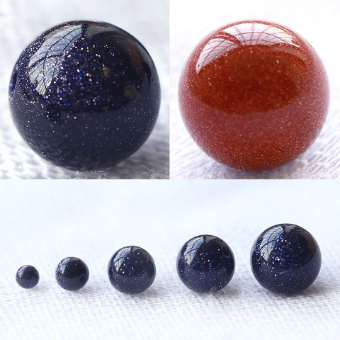 AAA Natural Gem Blue Gold Sand Stone Beads Round Loose Spacer Bead For Jewelry Making Diy Bracelet Accessories 4/6/8/10/12mm 15