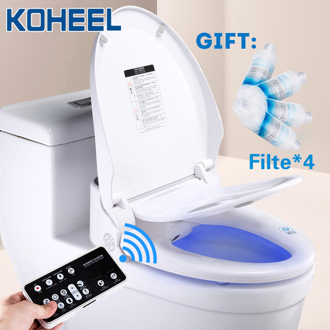 KOHEEL smart toilet seat cover led light remote smart toilet seat heating bidet toilet seat bathroom intelligent toilet seat lid ► Photo 1/1