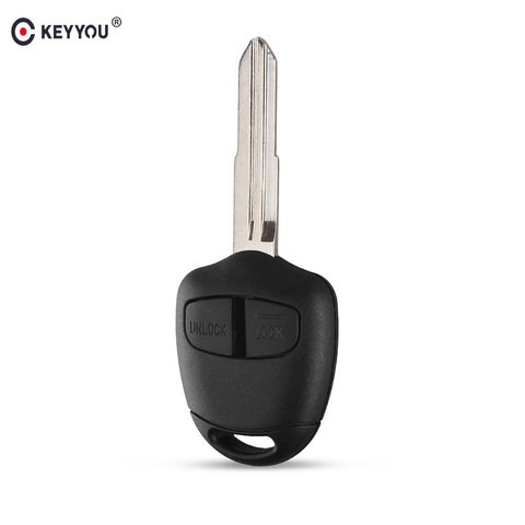 KEYYOU 2 Buttons Remote Car Key Shell Case For Mitsubishi Pajero Sport Outlander Grandis ASX MIT11/MIT8 Blade ► Photo 1/6