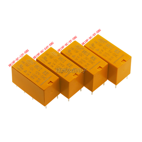 5PCS/lot  Signal relay  HK19F-DC 3 5 6 9 12 24 V-SHG  3V 5V 6V 9V 12V 24V  8PIN 2A  2 open 2 closed  4078 ► Photo 1/5