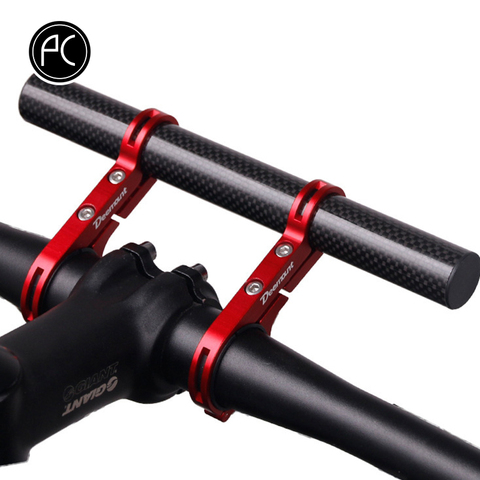 PCycling Bicycle Handlebar Alloy Carbon Fiber Extended Bracket Bike Headlight Mount Bar Computer Holder MTB Road Bike Support ► Photo 1/6