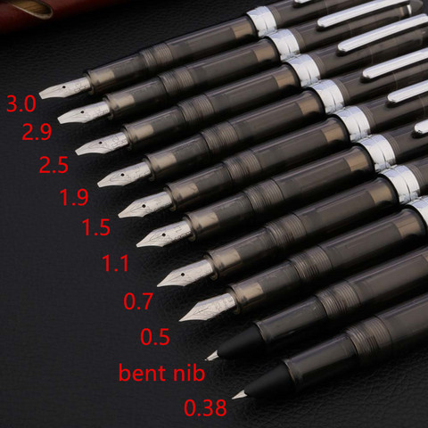 1 Pc Jinhao 992 Plastic Transparent Black Fountain Pen Gothic Parallel Art Body Flat Tip Nib Calligraphy Pen ► Photo 1/6