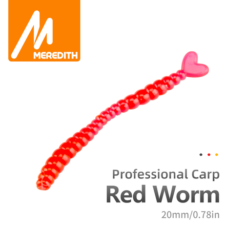 Meredith 200pcs 500pcs 1000pcs Smell Red Worm Lures 2cm Hot-selling Soft Baits Carp Fishing Lures Set Artificial Fishing Tackle ► Photo 1/6