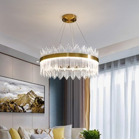 Postmodern light luxury chandelier atmospheric crystal living room chandelier simple LED dining room chandelier bedroom lamp ► Photo 1/5