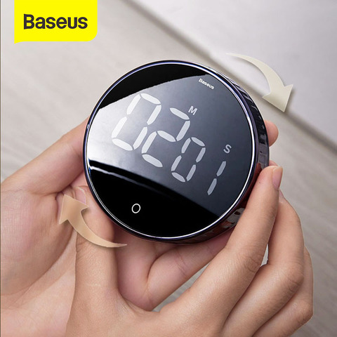 Baseus Magnetic Digital Timer for Kitchen Cooking Shower Study Stopwatch LED Counter Alarm Clock Manual Electronic Countdown ► Photo 1/6