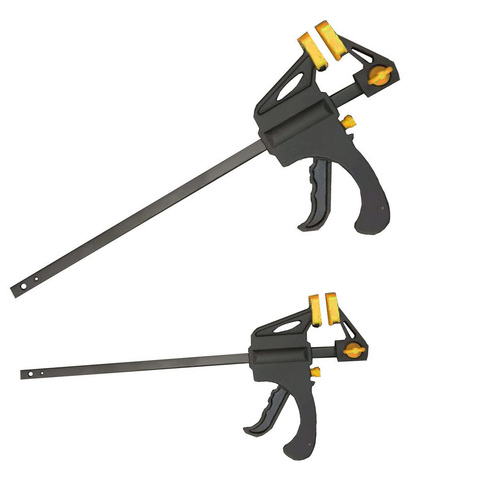 2Pcs 6inch OR 4inch yellow Woodworking Work Bar F Clamp Clip Set Hard Grip Quick Ratchet Release DIY Carpentry Hand Tool Gadget ► Photo 1/5