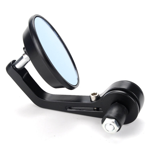 For Right Side Aluminum Round Bar End Side Rear View Mirror Motorcycle Bike Crusier Chopper ATV ► Photo 1/6