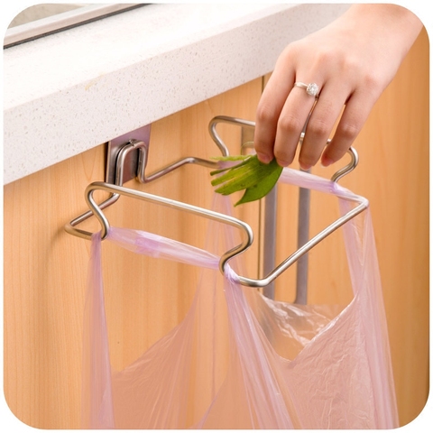 2Pcs Trash Rack for Kitchen Stainless Steel Hanging Garbage Bags