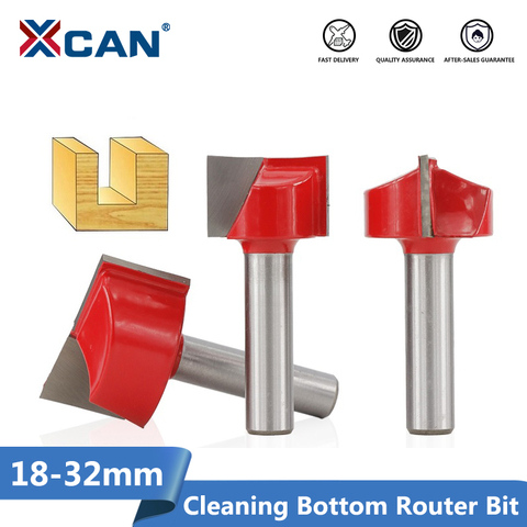 XCAN Bottom Cleaning Router Bit 1pc 8mm Shank 18/20/22/25/30/32mm Carbide End Mill T Slot Wood Milling Cutter ► Photo 1/6
