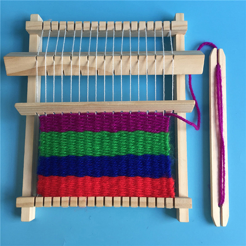 Wooden Weaving Craft Yarn little Loom DIY Hand Knitting Machine Kids Educational Toys Children's diy handmade wool weaving ► Photo 1/6