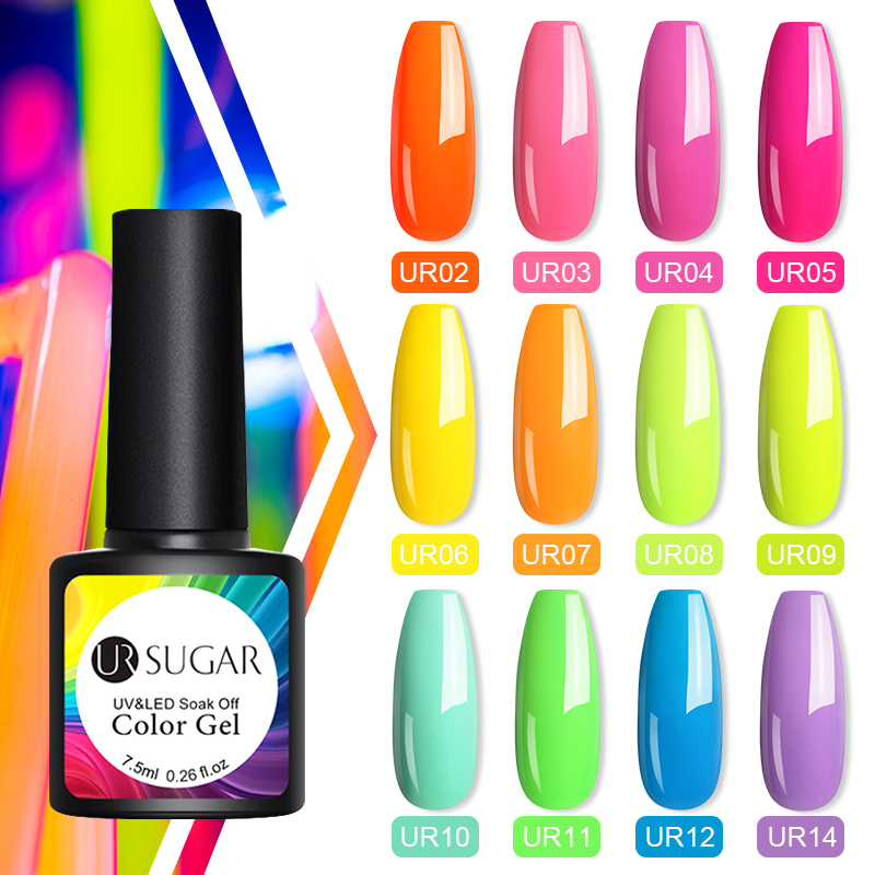 Price History Review On Ur Sugar 7 5ml Gel Nail Polish Neon Color Nail Art Gel Polish For Nails Uv Gel Nail Polish Soak Off Base And Top Coat Aliexpress Seller