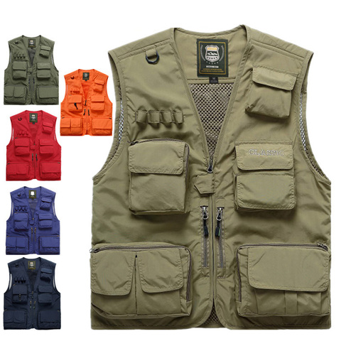 Summer Mesh Sleeveless Jacket Men Women 7xl Multiple Pockets Casual Vest High Quality Fishing Tooling Vest AF7898 ► Photo 1/6