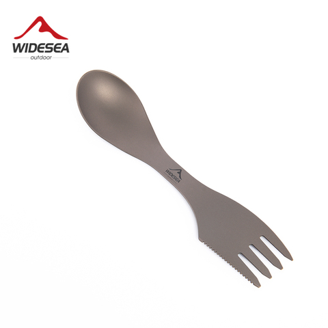 Widesea Camping Tableware Titanium Spoon Fork Knife Folding Picnic Cutlery Tourist Kitchen Outdoor untensils Hiking Trekking ► Photo 1/4