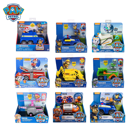 Genuine Paw Patrol Rescue Dog Puppy Set Toy Car Patrulla Canina Toys Action Figure Model Chase Skye Rubble Car For Children Gift ► Photo 1/6