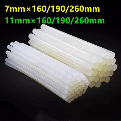5PCS/Lot Non-Toxic 7mm X160/190/260mm 11mm X160/190/260mm Adhesive Craft Sticks Hot Melt Glue Sticks Translucent Free shipping ► Photo 1/6