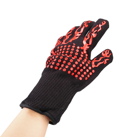 1PCS Heat Resistant Thick Silicone Cooking Baking Barbecue Oven Gloves BBQ Grill Mittens Dish  Kitchen Single glove ► Photo 1/6