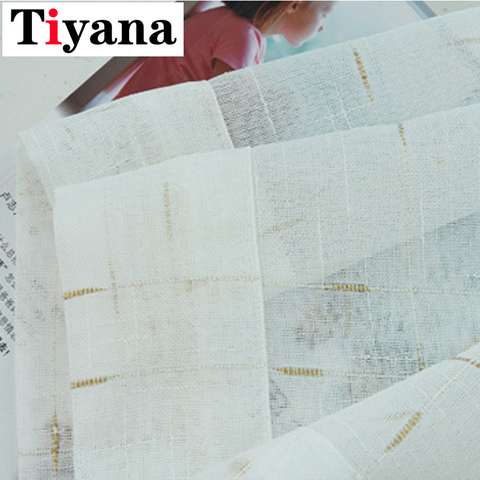 Solid White Linen Curtain Panel Sheer for Living Room Modern Tulle for Bedroom Kitchen Short Window Drapes Home Textile P038Z ► Photo 1/6