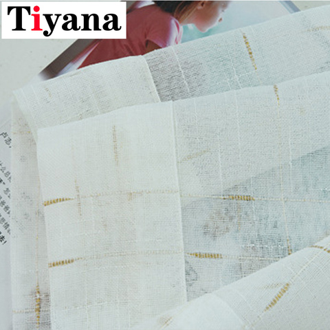 Solid White Linen Curtain Panel Sheer for Living Room Modern Tulle for Bedroom Kitchen Short Window Drapes Home Textile P038Z ► Photo 1/6