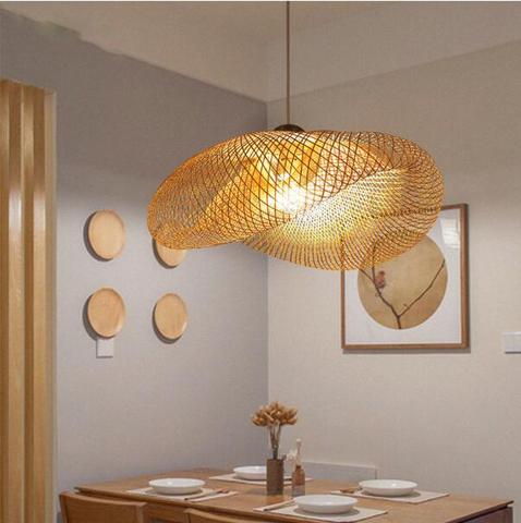 Nordic Wood Pendant Lamp Kitchen Bamboo Fixtures Led Pendant Light Suspension Home Indoor Dining Room Hanging Lamp LED Luminaire ► Photo 1/6