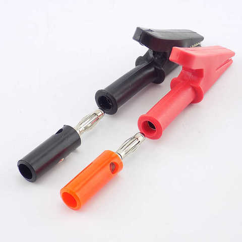 4mm Banana Plug Probe Test electric Black Red Color Cable Alligator Clip Alligator Socket Insulated diy Clips ► Photo 1/6