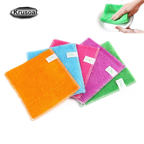 5/20PCS Dish Cloth Bamboo Fiber High Efficient Anti-grease Cleaning towel Washing Towel Magic Kitchen Cleaning Wiping Rag ► Photo 1/6