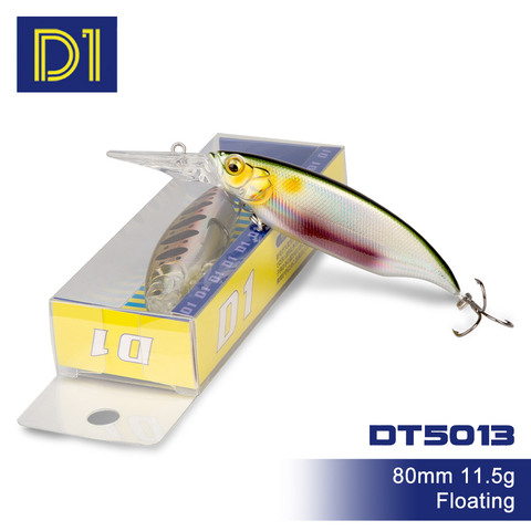 D1 2022 Floating Fishing Lure 80mm 11.5g DIVE ELBO 80F Crank Minnow Fishing tackle Long Lip Hard Bait Wobbler For Bass Tuna Pike ► Photo 1/6