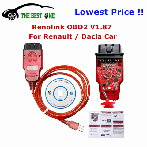 For Renault Renolink OBD2 ECU Programmer V1.87 RenoLink Car Diagnostic Cable For Renault/Dacia Key Programmer Airbag Reset Tool ► Photo 1/6