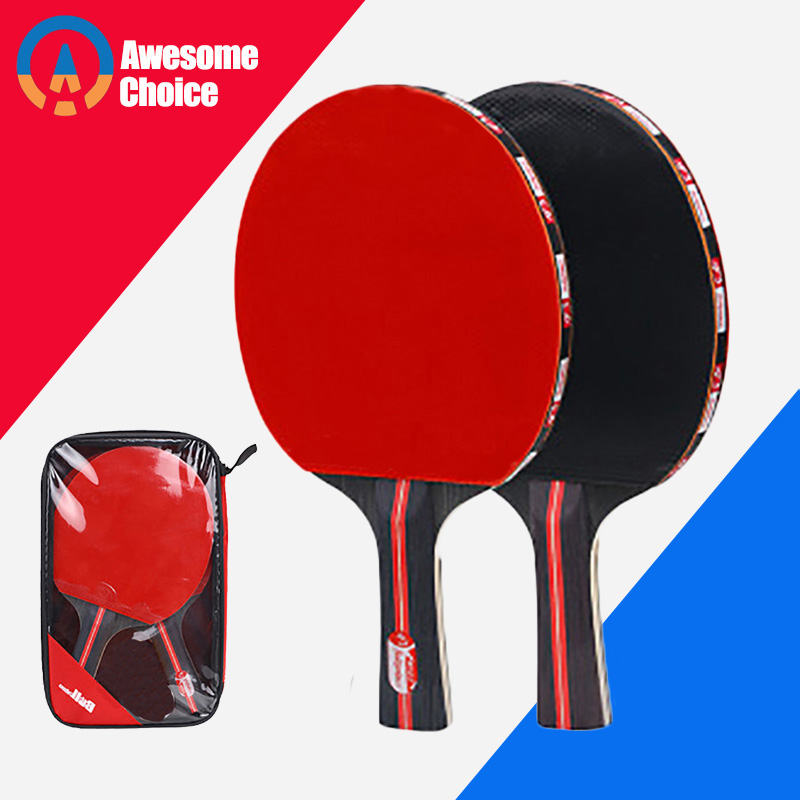 Long/Short Table Tennis Racket Bat Carbon Fiber With Bag Ping Pong Paddle w/Bag 