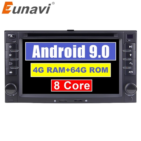 Eunavi 2 din Android 9.0 car dvd for KIA SORENTO MAGENTIS SPORTAGE MORNING CEED RIO CERATO 2005-2010 KIA universal ► Photo 1/6