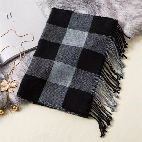 Luxury Brand fashion classic lattice men soft scarf boy cashmere plaid scarves shawl UNISE wraps pashmina headband muffler ► Photo 1/6