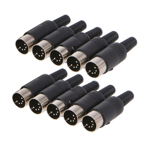 10PCS 5 Pin DIN Plug Male Connector Jack with Plastic Handle Keyboard Cable Adapter Connector ► Photo 1/5