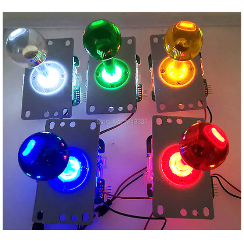 Copy Arcade Game Sanwa Joystick JLF TP 8YT -C 8 Way 5V Light Illuminated Rocker With Zero Delay Microswitch Round Restrictor ► Photo 1/6