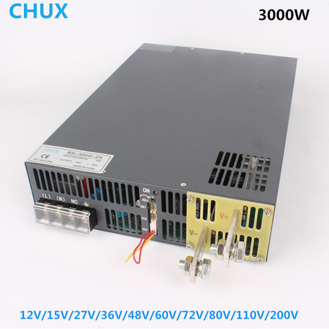 CHUX Ultrathin Switching Power Supply 3000W 12V 15V 24V 36V 48V 60V 72V 80V 110V 200V Signal Control LED Transformer ► Photo 1/6