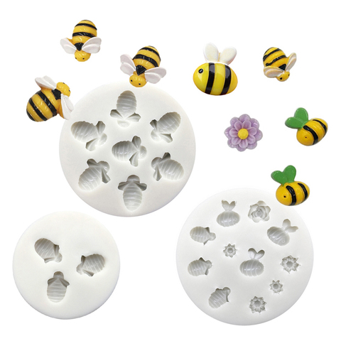 Bee And Flower Silicone Mold Sugarcraft Cupcake Baking Mold Fondant Cake Decorating Tools ► Photo 1/6