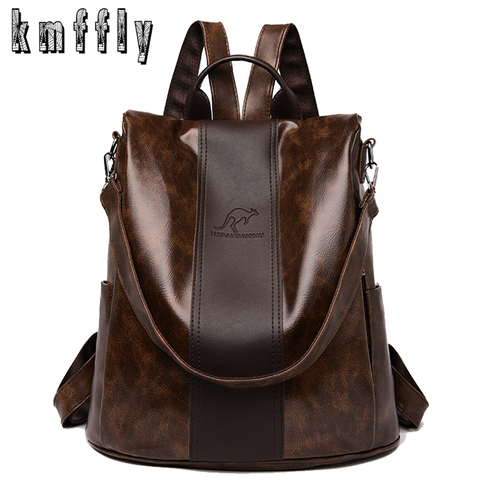 2022 High Quality PU Leather Backpacks Women Fashion Shoulder Bags High Capacity Travel Backpack School Bags Mochila Feminina ► Photo 1/6