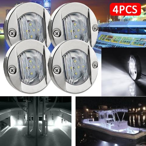 DC 12V Marine Boat Transom LED Stern Light Round Cold White LED Tail Lamp Yacht Accessory Blue/ White ► Photo 1/6