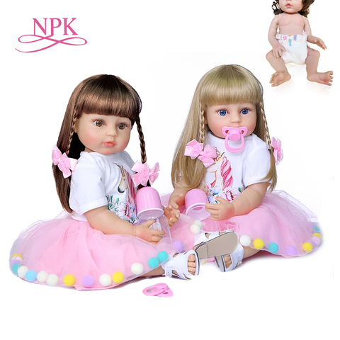 NPK 55CM reborn baby doll princess toddler girl soft touch full body silicone Christmas Gift high quality doll collectibles ► Photo 1/6