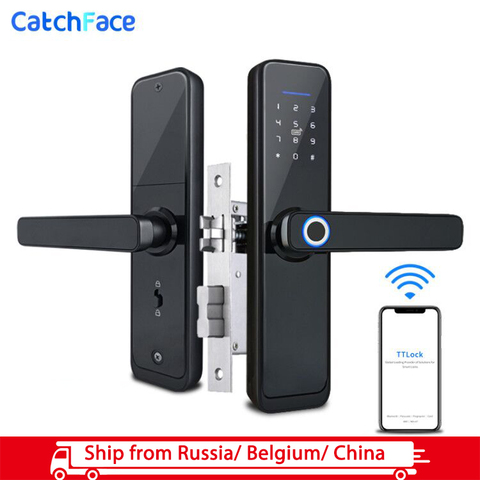 Smart Fingerprint Door Lock  Security Electronic Door Lock  Smart WiFi Bluetooth Digital APP Keypad Code FRID Card Keyless Lock ► Photo 1/6