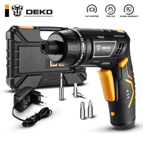 DEKO DCS3.6DU2 Cordless Electric Screwdriver Household Rechargeable battery Screwdriver with Twistable Handle with LED Torch ► Photo 1/6