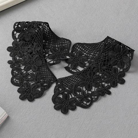 1 Pair Embroidery Lace Fabric Neckline Collar Trim Craft Ribbon DIY Sewing Collar Guipure Applique Wedding Decor ► Photo 1/3