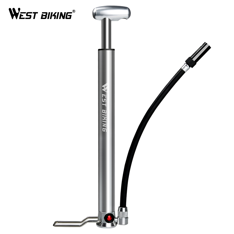 WEST BIKING Bike Pump 300 PSI Presta/Schrader Cycling Tire Inflator Fork Bomba  Bicicleta Hose MTB Road Portable Bicycle Pump