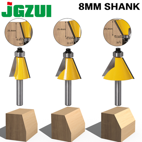 1pc 8MM Shank Chamfer Router Bit  15 22.5 30  Degree Milling Cutter for Wood Machine ► Photo 1/6