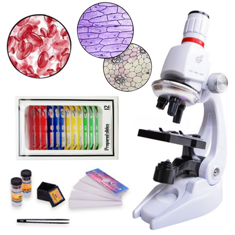 Microscope Experimental Kit Lab LED 1200X Home School Science Educational Toy Gift Refined Biological Microscope For Kids Child ► Photo 1/6