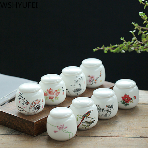 Tea Caddy for Crude Pottery Oolong Tea Chinese Porcelain Ceramic Jar Tea box Canister Tea set Storage Chest Powder storage tank ► Photo 1/6